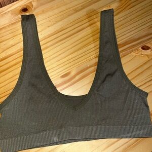 Olive Green Ribbed Bralette